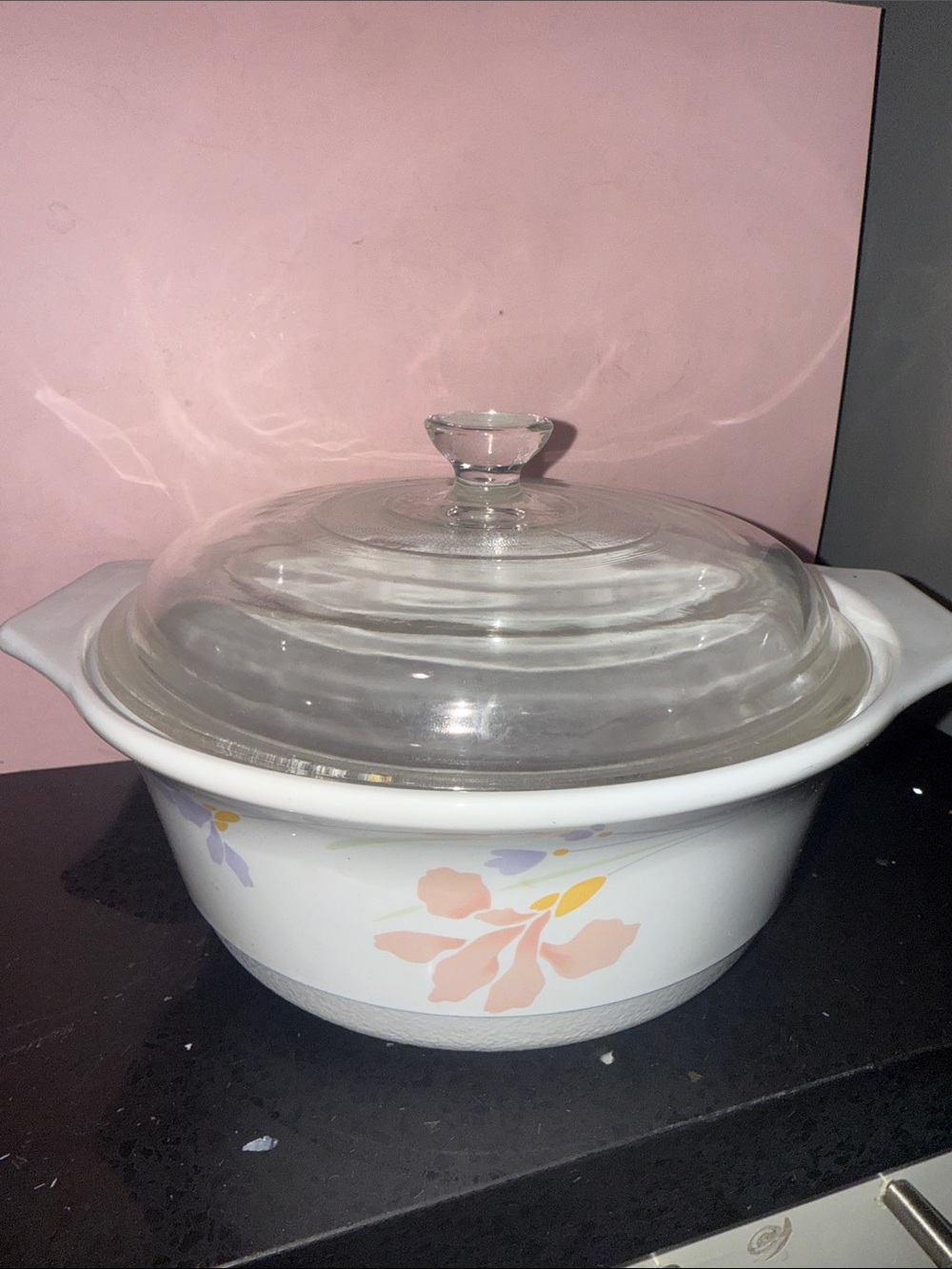 Vintage Studio Nova Fire and Ice Iris Mist Casserole Dish.